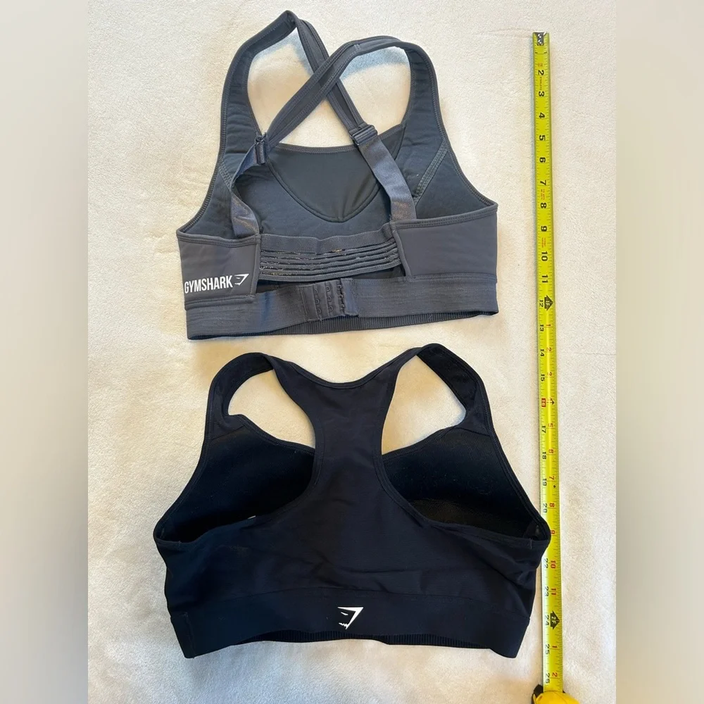 SOLD Gymshark medium sports bra black workout fitness cardio sweat athletic - Picture 4 of 7